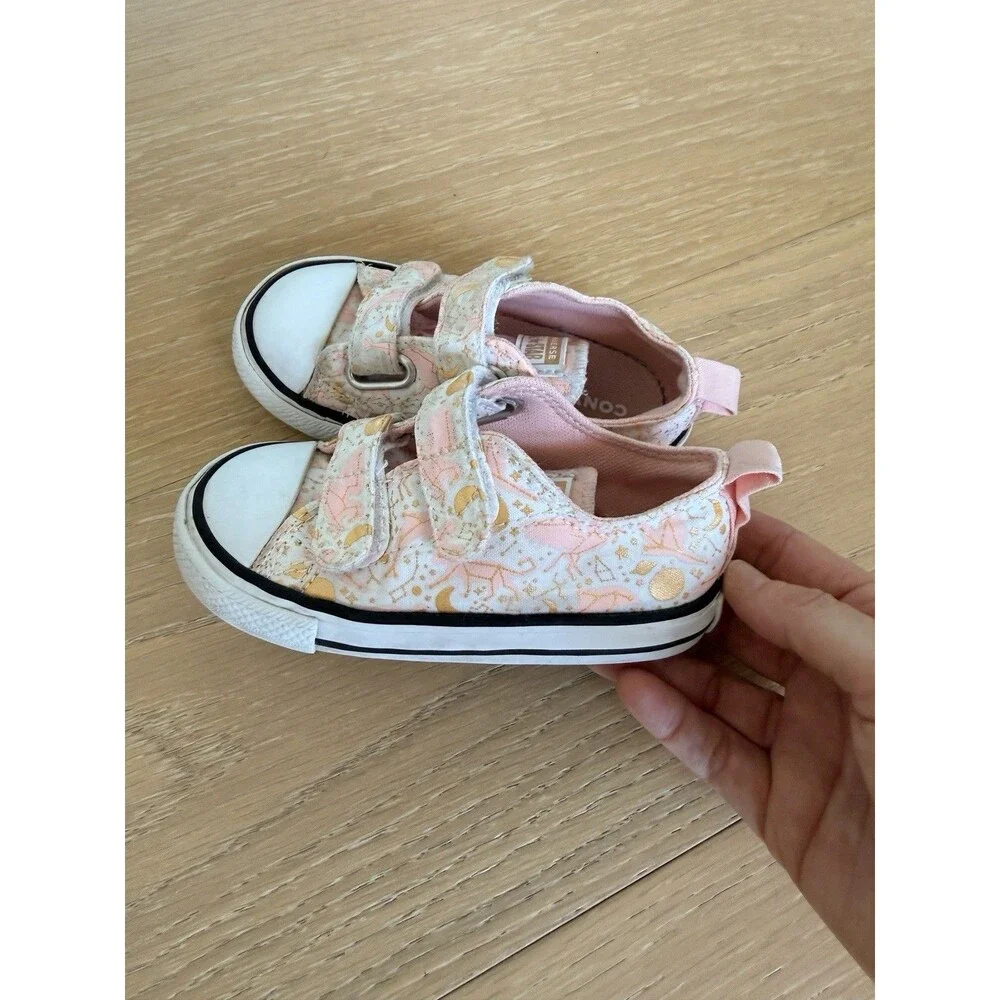 Converse Chuck Taylor All Star Metallic Gold Unicorns Low Top Canvas Toddler 7c